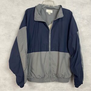 Bill Blass Track Jacket Mens XL Navy Colorblock Windbreaker Zip Up Retro 90s